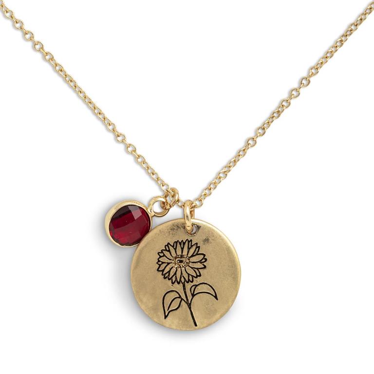 Birthstone Charm Necklace - July