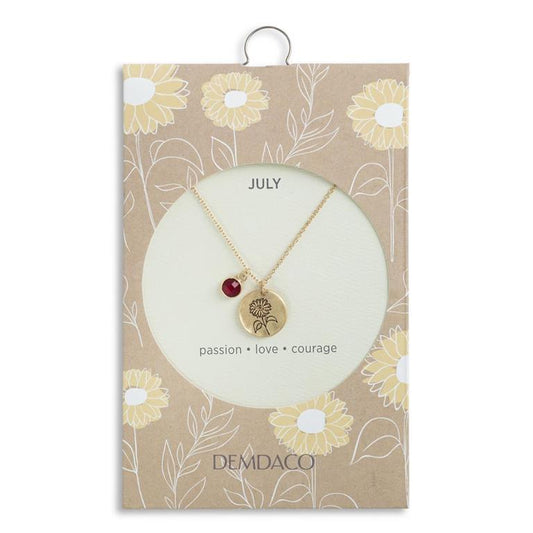 Birthstone Charm Necklace - July