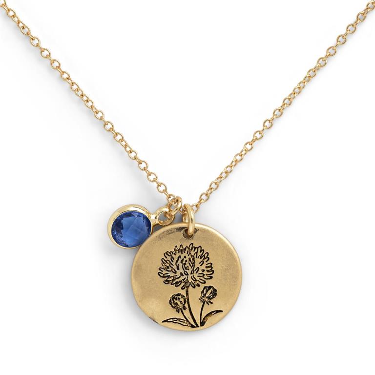 Birthstone Charm Necklace - September
