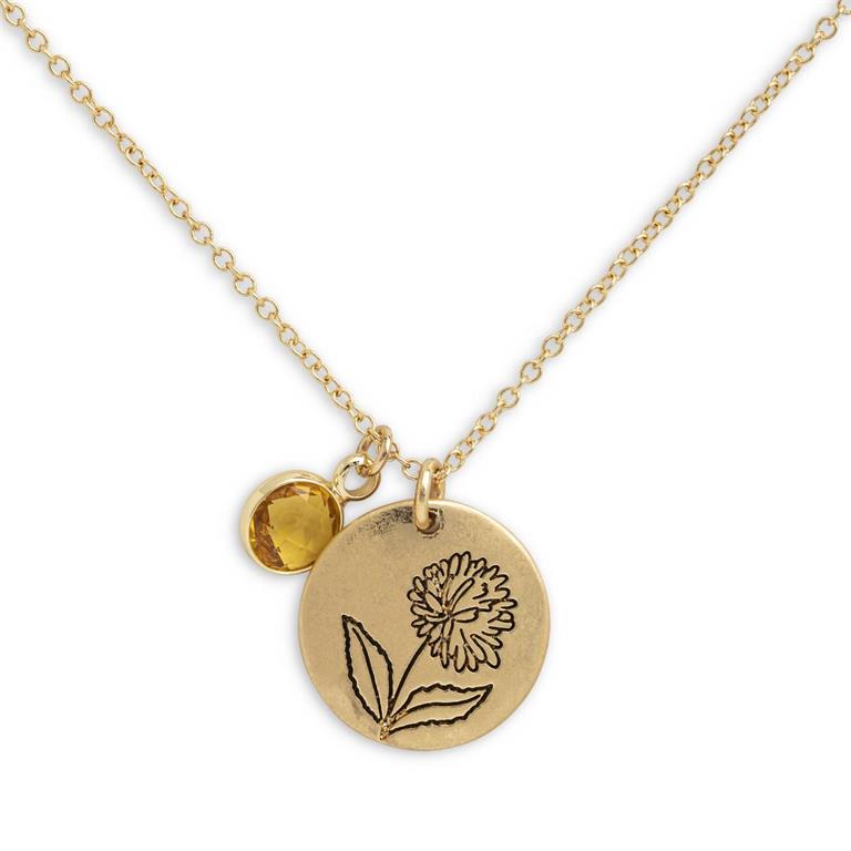 Birthstone Charm Necklace - November