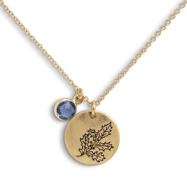 Birthstone Charm Necklace - December