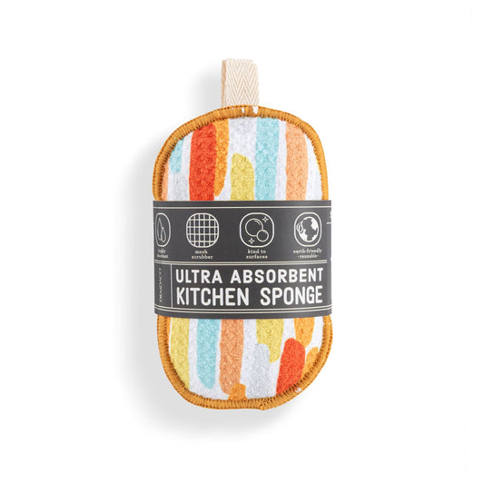 Orange Lines Absorbent Sponge Set
