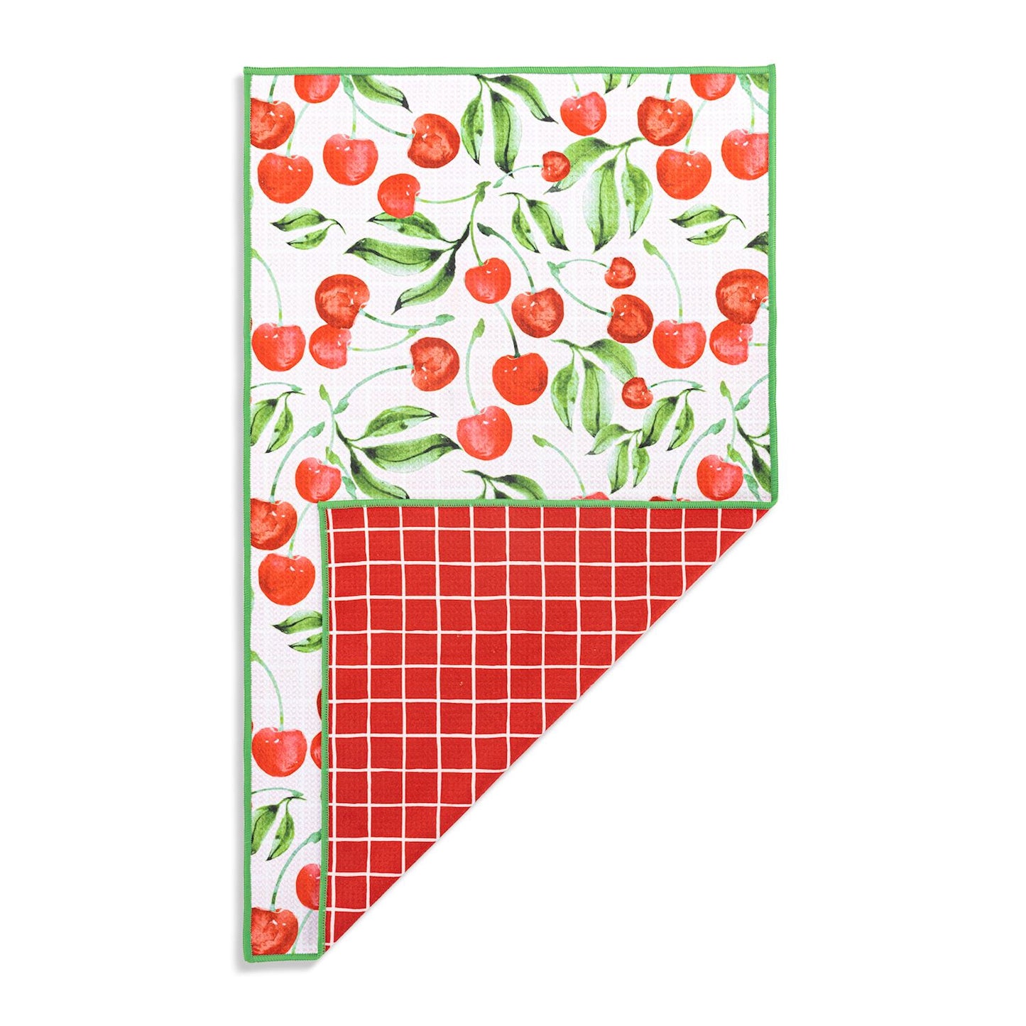 Cherry Red Plaid Reversible Absorbent Towel