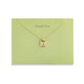 Thank You Floral Card And Gold Heart Necklace