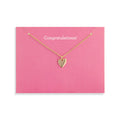 Congratulations Floral Card And Gold Heart Necklace