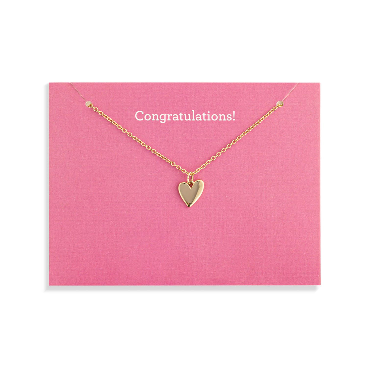 Congratulations Floral Card And Gold Heart Necklace
