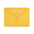 Happy Anniversary Floral Card And Gold Heart Necklace