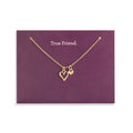 True Friend Floral Card And Gold Heart Necklace