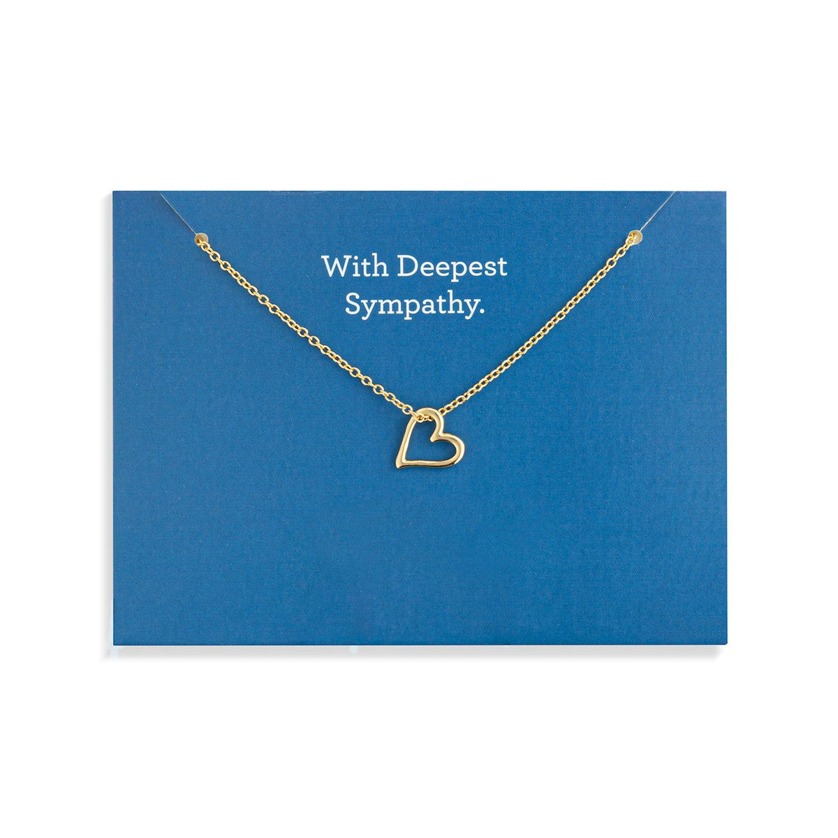 With Deepest Sympathy Floral Card And Gold Heart Necklace