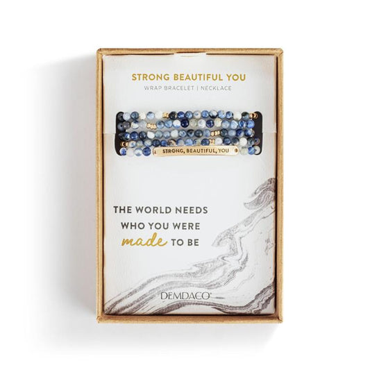 Wrap Bracelet / Necklace - Blue Mix