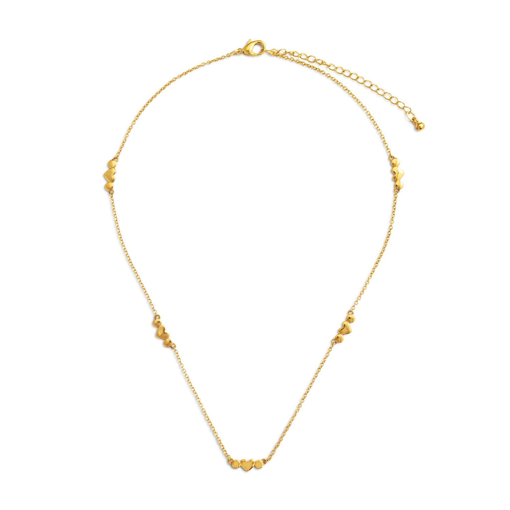Gold Heart Satellite Chain Necklace