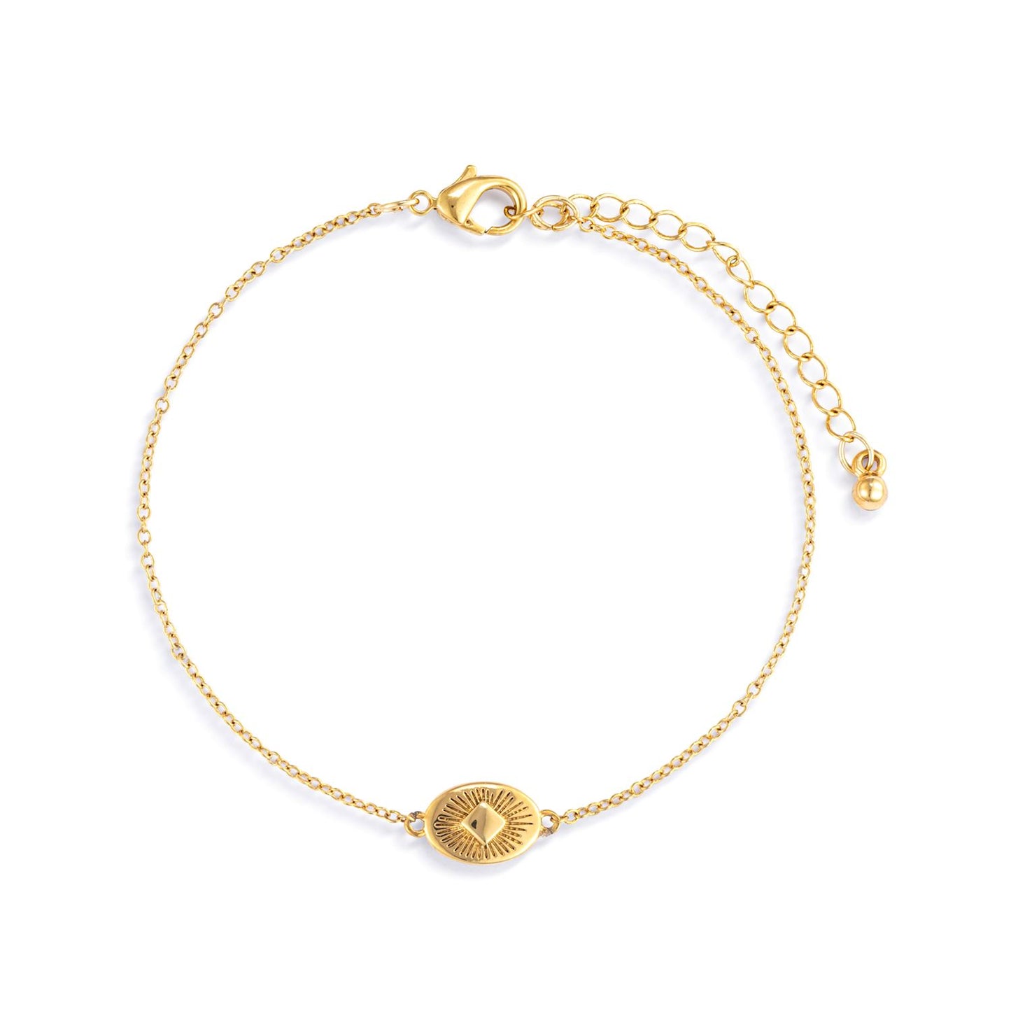 Gold Sunburst Charm Bracelet
