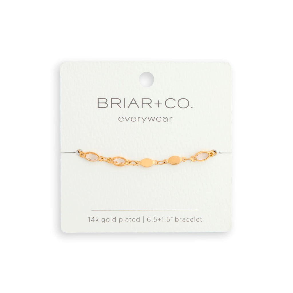 Gold Vintage Clear Gemstone Bracelet