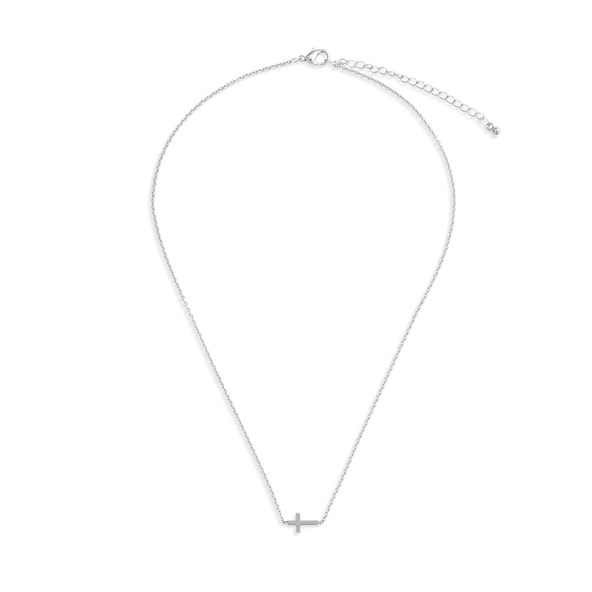 Silver Cross Charm Necklace