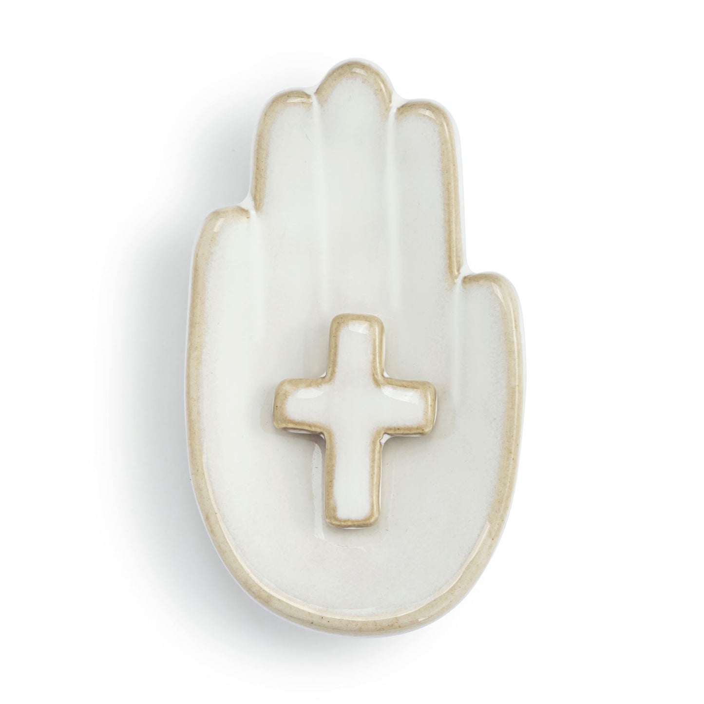 Hand in Hand Cross Trinket Dish