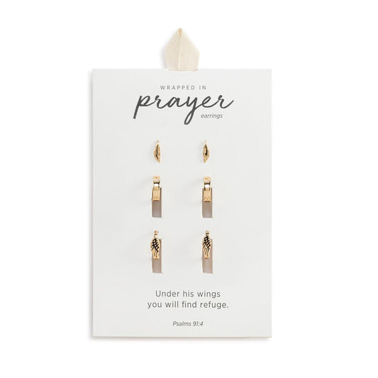 Dainty Wing Earring Set - Gold