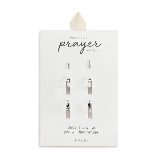 Dainty Wing Earring Set - Silver