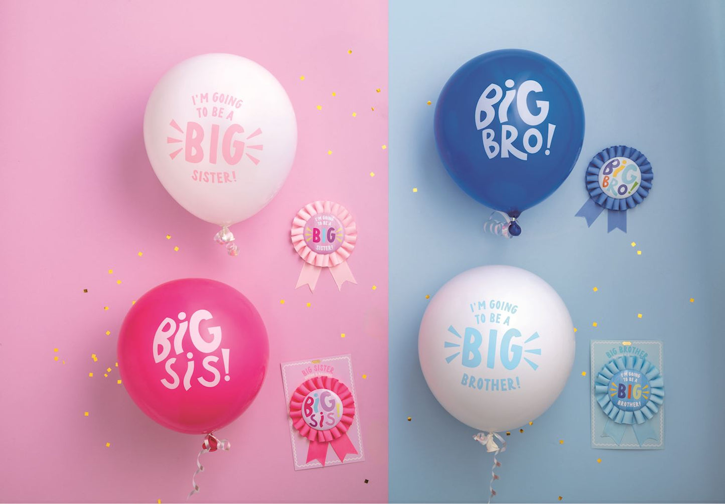 Sibling Button & Balloon Sets