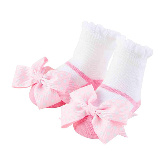 Pink Polka Dot Bow Mary Jane Socks