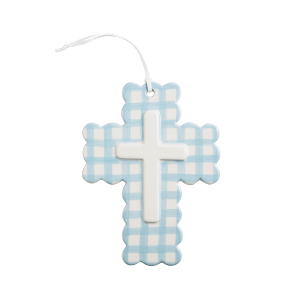 Gingham Ceramic Crosses