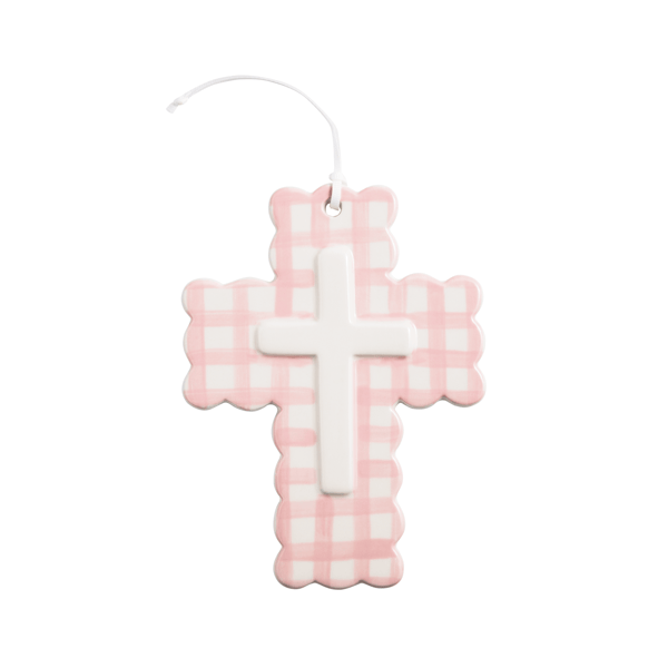 Gingham Ceramic Crosses