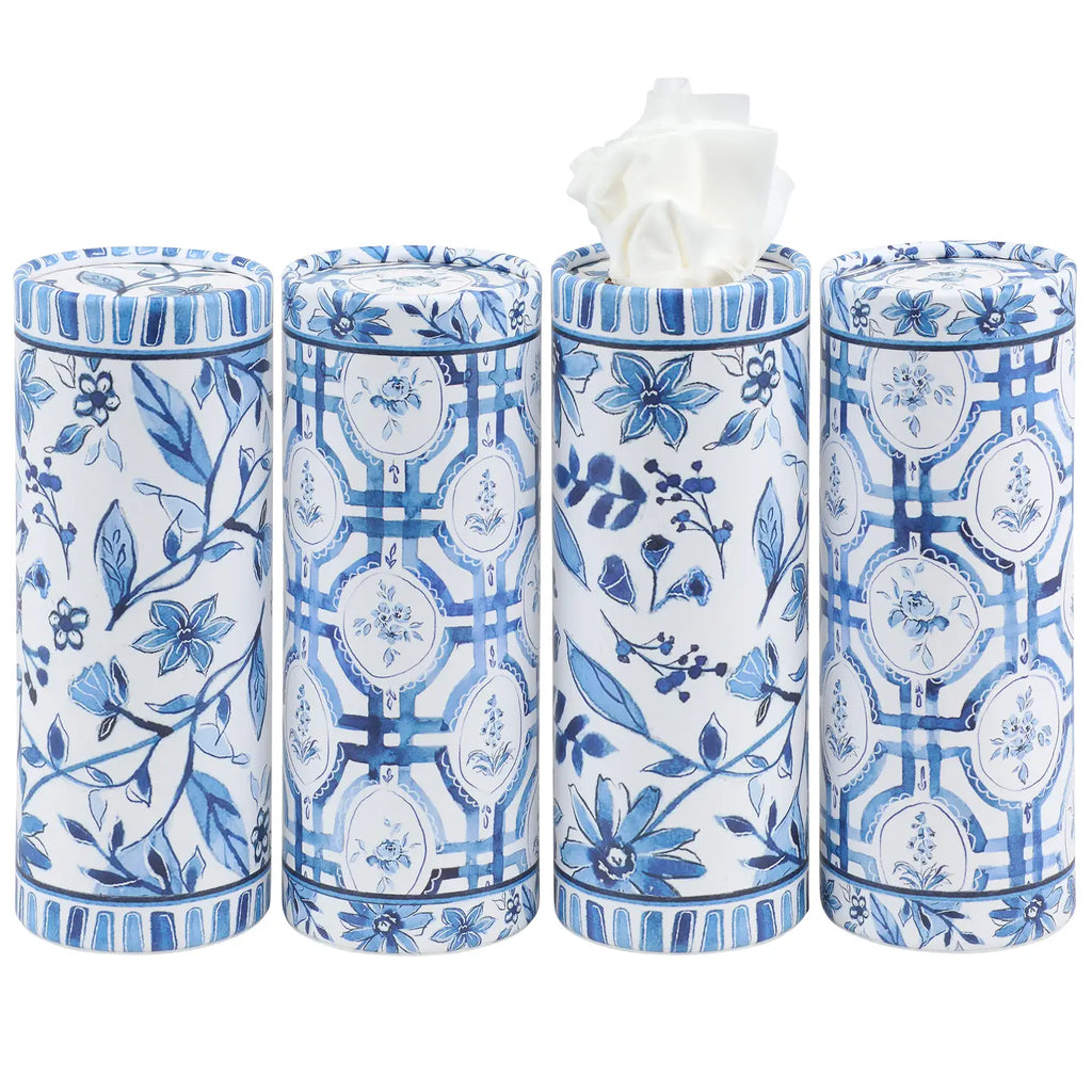 Blue Florals Tissue Box Set