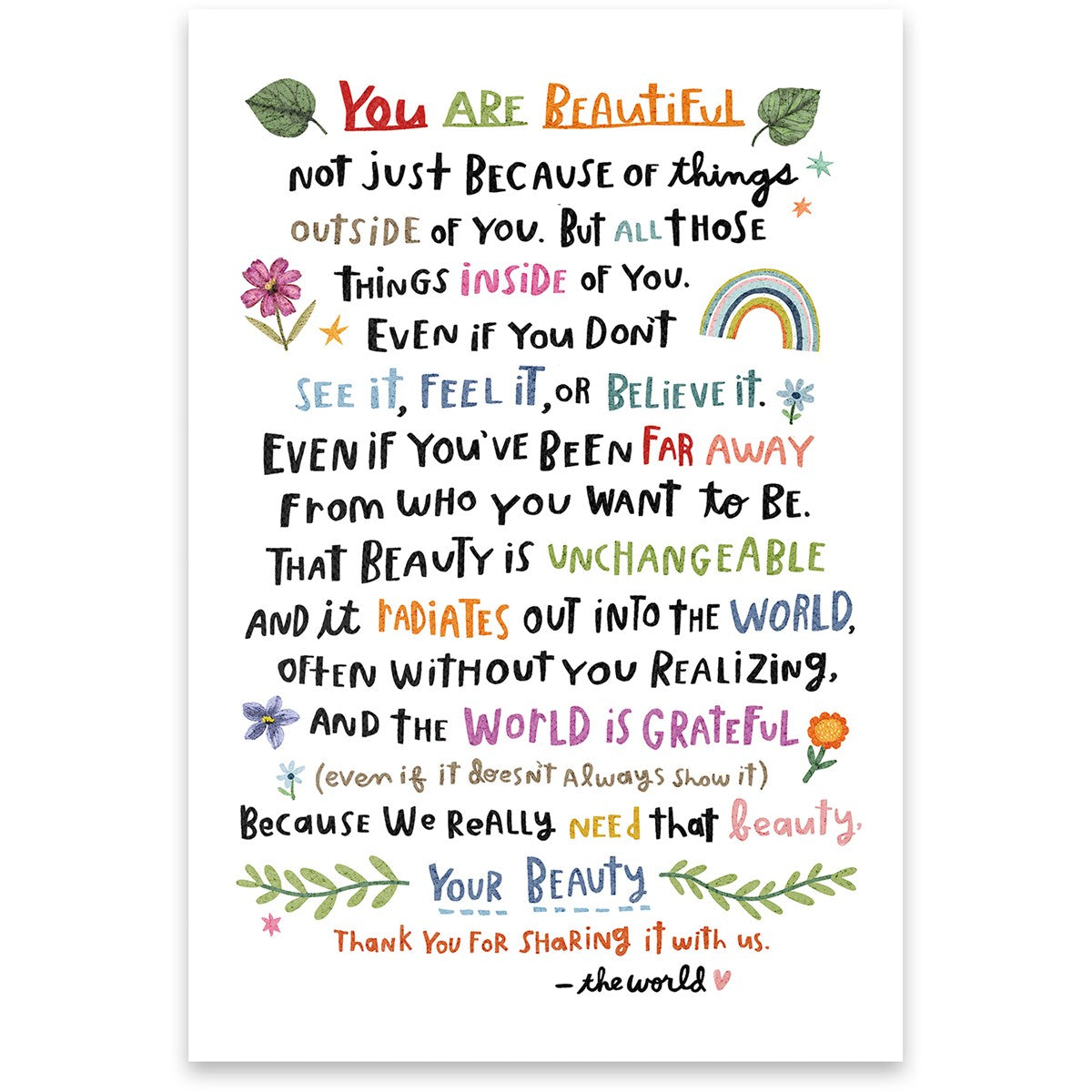 You Are Beautiful Greeting Card