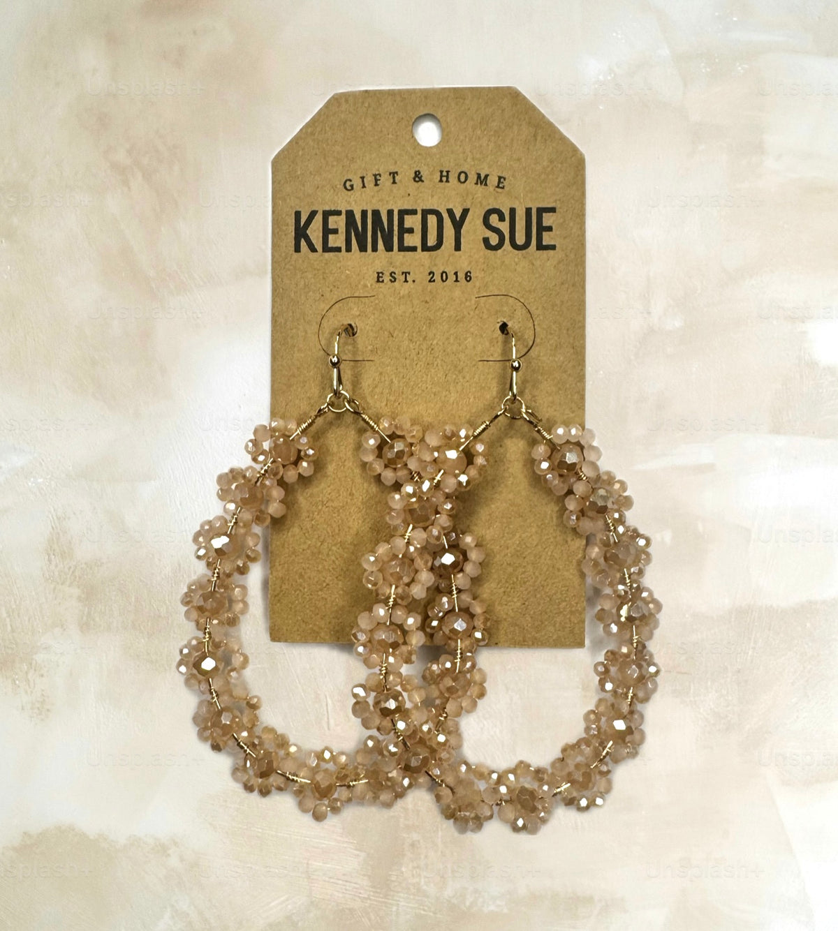 Beaded Flower Teardrop Earrings
