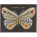 Butterfly Flowers Thank You Greeting Card