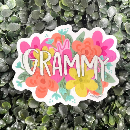 Colorful Flowers Grammy Sticker