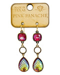 Gold Circle & Mermaid Teardrop Earrings