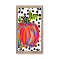 Colorful Pumpkin Polka Dot Happy Block