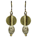 Round Disk With Bead Earrings