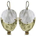 Mother of Pearl & Brass Oval Earrings