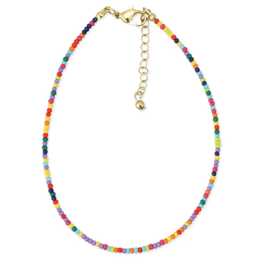 Pastel Rainbow Tiny Bead Anklet