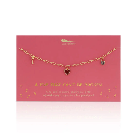 Enamel Treasure Necklace - Love
