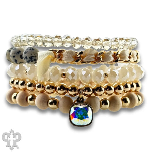 Mixed Bead Bracelet with Austrian Crystal