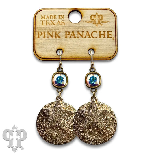 Gold Star and Disc Earring