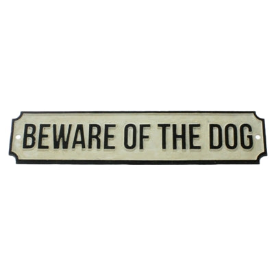 "Beware of the Dog" Cast Iron Sign