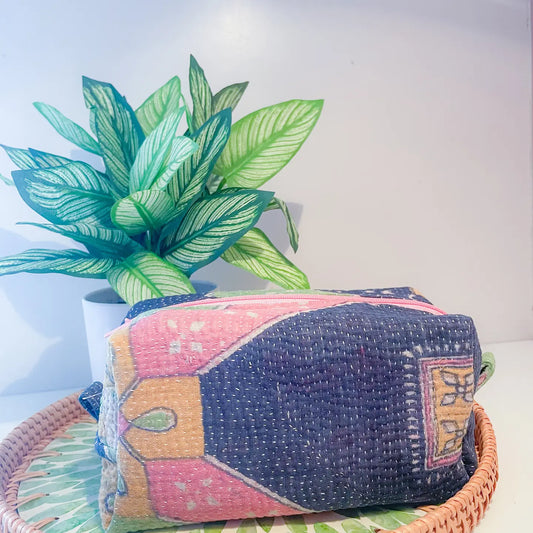 Kantha Zipper Box Pouch