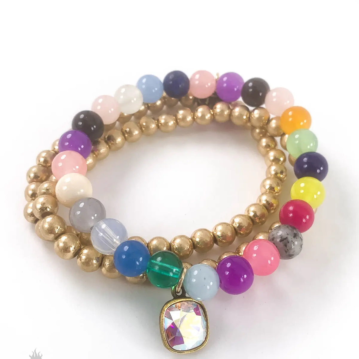 Bright Multi-Color Bracelet Stack