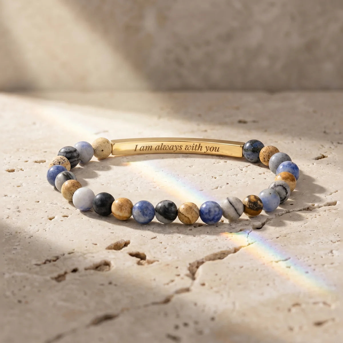 Secret Message "Always With You" Stone Bracelet