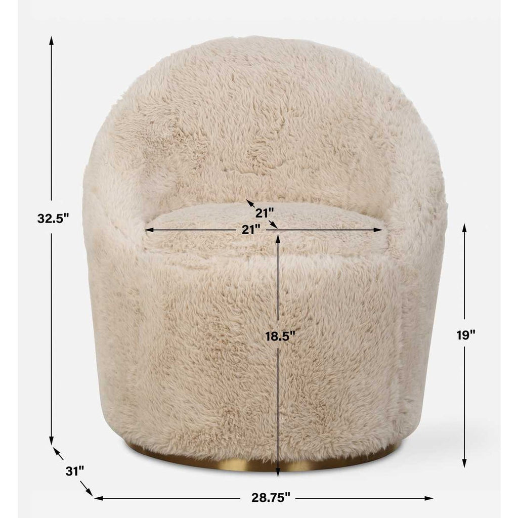 Crue Swivel Chair, Sheepskin