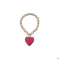 Heart Charm Wood Bead Garland Hanger