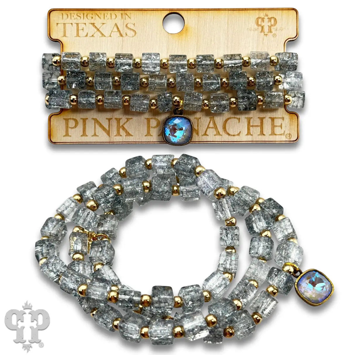 Square Crystal Bead Bracelet Set