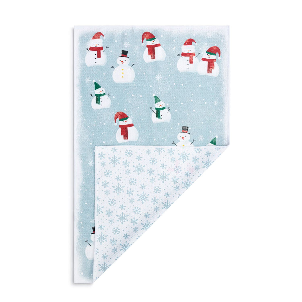 Blue Snowmen Reversible Absorbent Towel