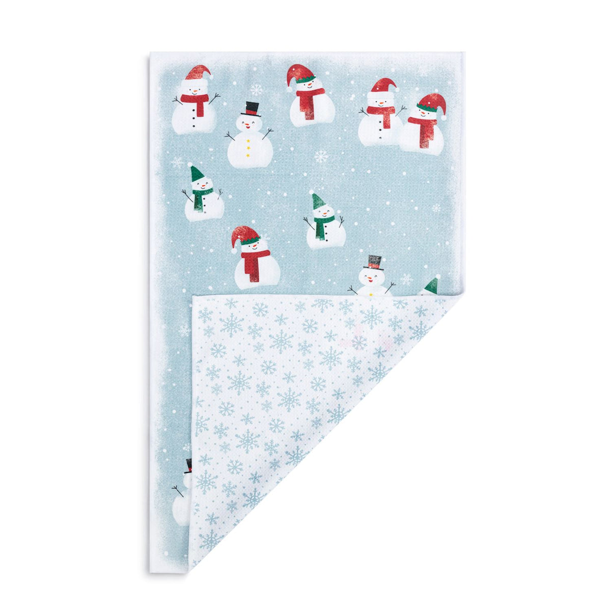 Blue Snowmen Reversible Absorbent Towel