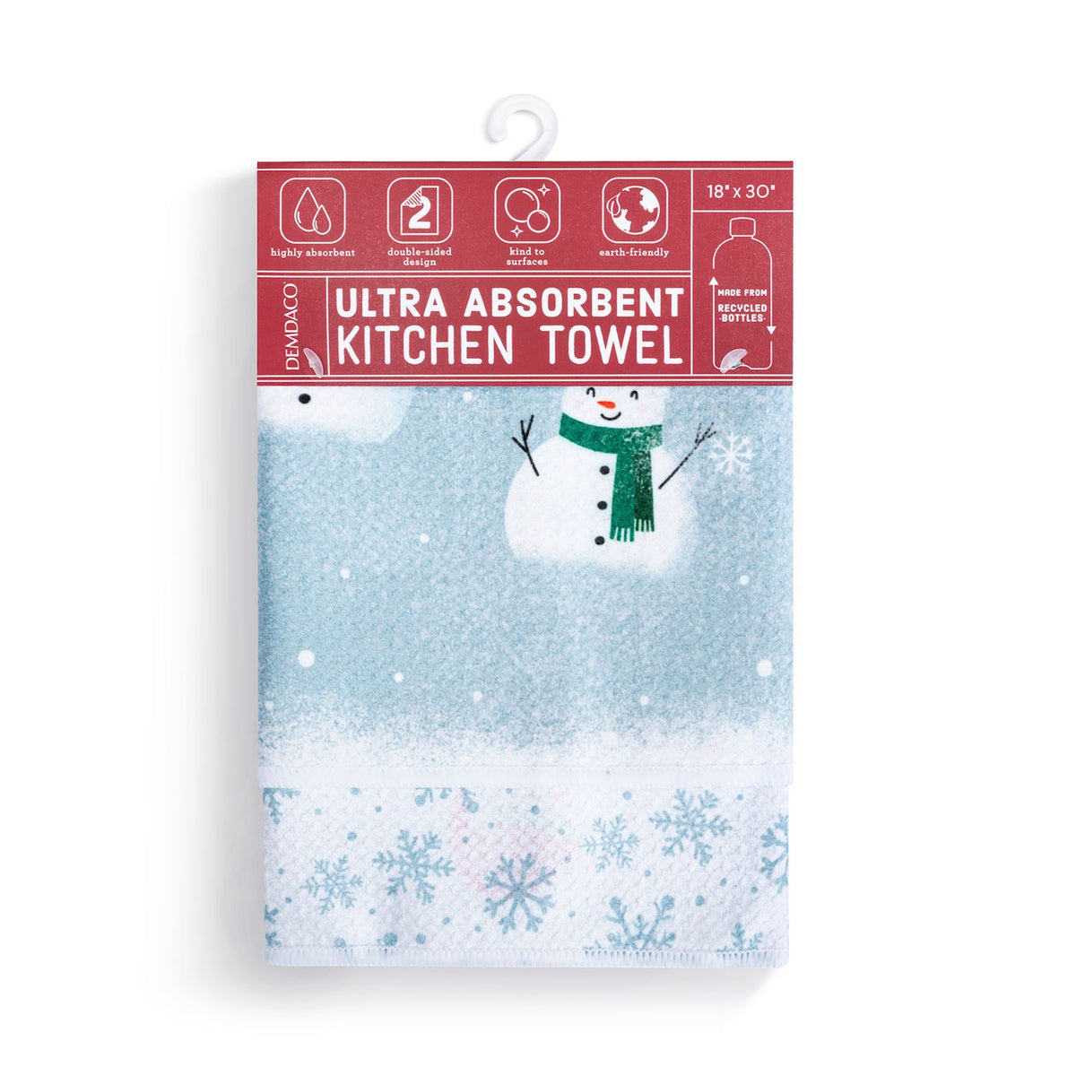 Blue Snowmen Reversible Absorbent Towel