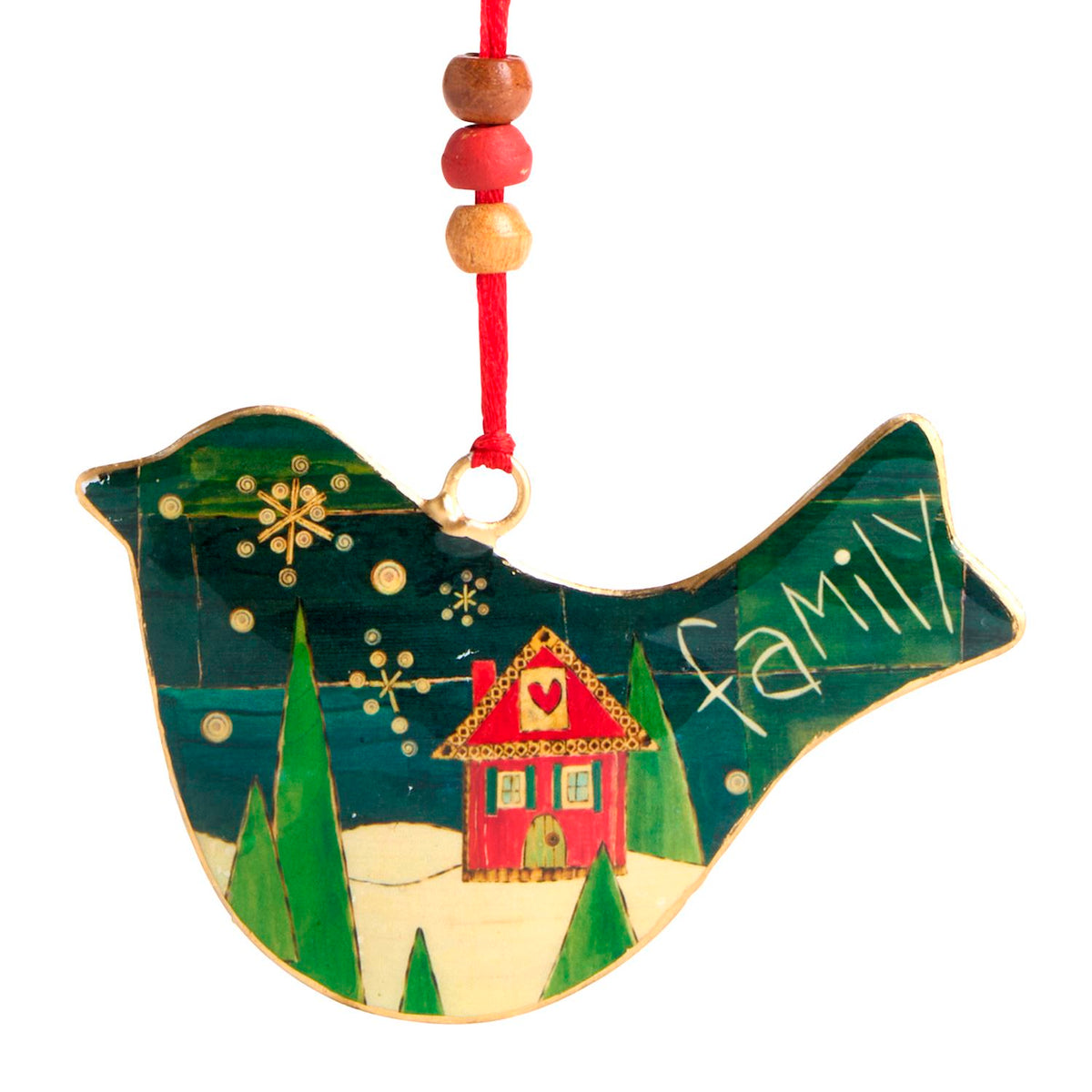 Family Metal Bird Ornament
