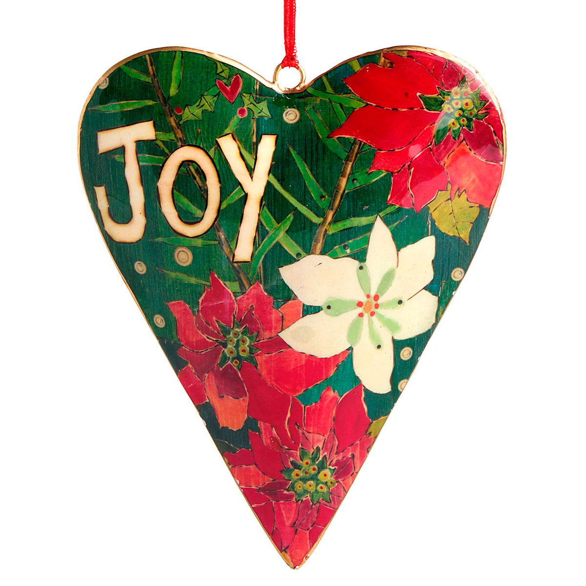 Joy Metal Heart Ornament